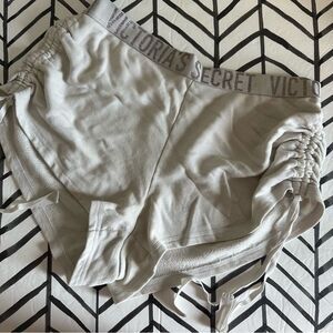 Victoria's Secret Size M White Ruched Side Tie Shorts